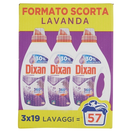 DIXAN Liquido Lavanda 360° Tripack 57 Lav. (3x19)